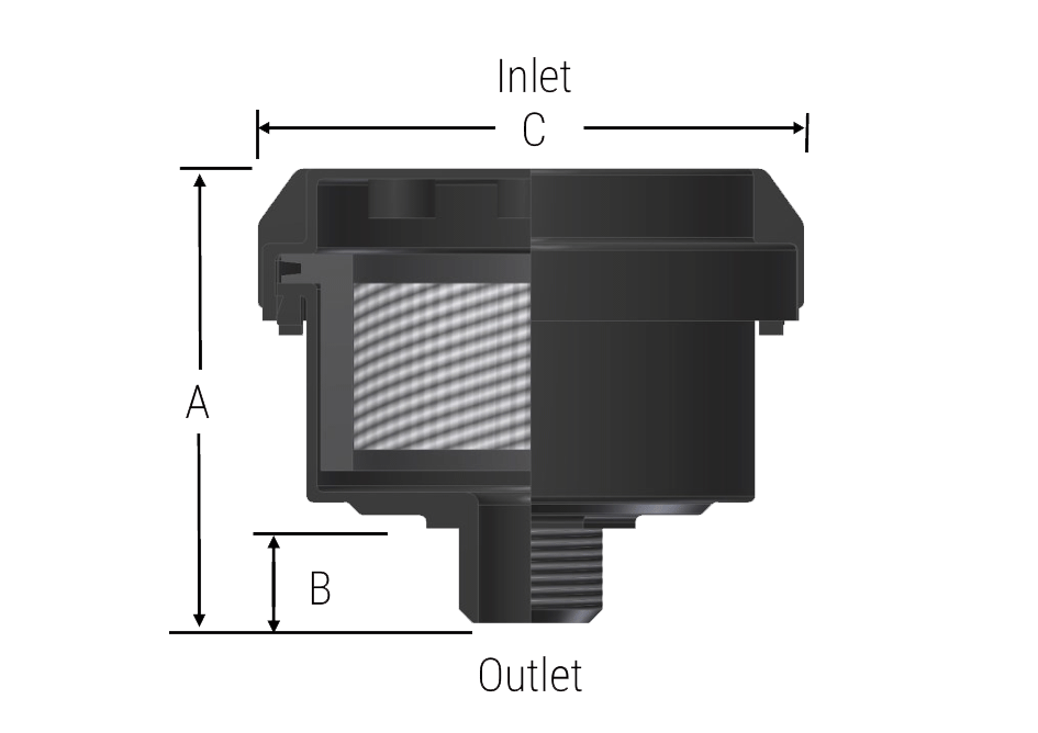 Фильтры-глушители SOLBERG из формованного полимера размеры