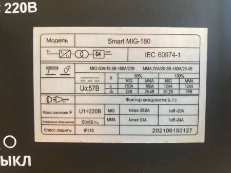 Edon-Smart-MIG-180_вольт-амперные_характеристики